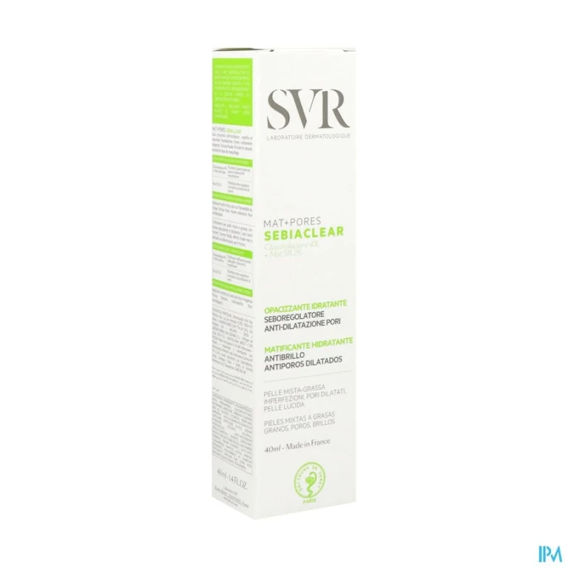 Svr sebiaclear crème mat+pores matifiant hydratant 40ml | Aesiel Svr sebiaclear crème mat+pores matifiant hydratant 40ml | Aesiel