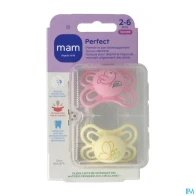 Mam sucette perfect 2/6m silicone x2 | Aesiel