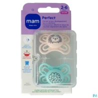 Mam sucette perfect 2/6m silicone x2 | Aesiel