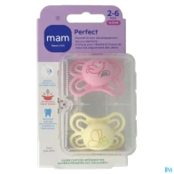 Mam sucette perfect 2/6m silicone x2 | Aesiel