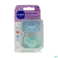 Mam sucette perfect nuit 2/6 mois silicone x2 | Aesiel