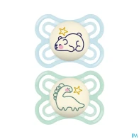 Mam sucette perfect nuit 2/6 mois silicone x2 | Aesiel