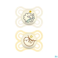 Mam sucette perfect nuit 2/6 mois silicone x2 | Aesiel