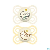 Mam sucette perfect nuit 2/6 mois silicone x2 | Aesiel