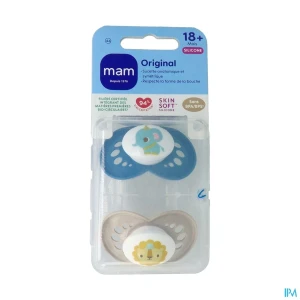 Mam sucette original animaux +18m silicone x2 | Aesiel