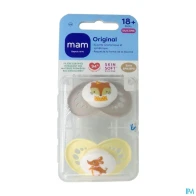 Mam sucette original animaux +18m silicone x2 | Aesiel