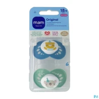 Mam sucette original animaux +18m silicone x2 | Aesiel