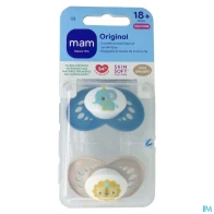 Mam sucette original animaux +18m silicone x2 | Aesiel