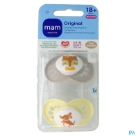 Mam sucette original animaux +18m silicone x2 | Aesiel