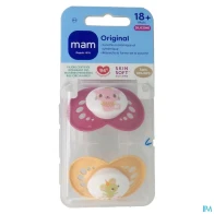 Mam sucette original animaux +18m silicone x2 | Aesiel