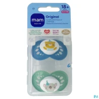 Mam sucette original animaux +18m silicone x2 | Aesiel
