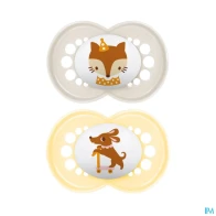 Mam sucette original animaux +18m silicone x2 | Aesiel