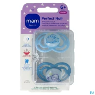 Mam sucette perfect nuit +6m silicone x2 | Aesiel