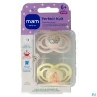 Mam sucette perfect nuit +6m silicone x2 | Aesiel