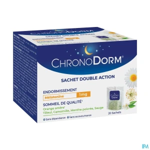 Chronodorm melatonine double action 1mg sachet a infuser 20 | Aesiel