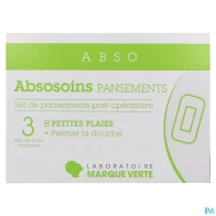 Marque verte absosoins set pansement postop petites plaies 3 | Aesiel