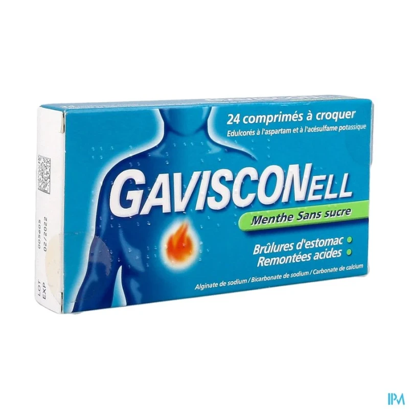 Gavisconell sans sucre menthe comprime a croquer 24 | Aesiel Gavisconell sans sucre menthe comprime a croquer 24 | Aesiel