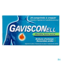 Gavisconell sans sucre menthe comprime a croquer 24 | Aesiel