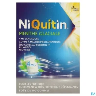 Niquitin menthe glaciale 4mg gommes a macher 100 | Aesiel