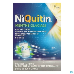 Niquitin menthe glaciale 2mg gommes a macher 100 | Aesiel