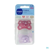 Mam sucette original nature 2/6m silicone x2 | Aesiel