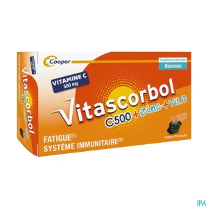 Cooper vitascorbol vitamine c500 + zinc + vitamine d capsule 30 | Aesiel