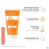 Eau thermale avene solaire crème spf50+ 50ml | Aesiel