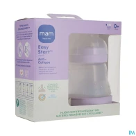 Mam biberon easy start anticolique 160ml lilas + sable tetine debit 1 x2 | Aesiel
