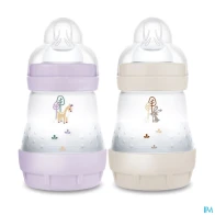 Mam biberon easy start anticolique 160ml lilas + sable tetine debit 1 x2 | Aesiel