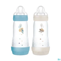 Mam biberon easy start anticolique 320ml ocean + sable tetine debit 3 x2 | Aesiel