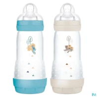 Mam biberon easy start anticolique 320ml ocean + sable tetine debit 3 x2 | Aesiel