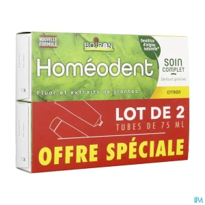 Homeodent soin complet dents et gencives citron pate dentifrice 75ml x2 | Aesiel