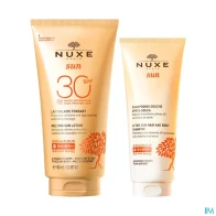 Nuxe sun lait fondant spf30 150ml + shampooing douche apres soleil 100ml offert | Aesiel
