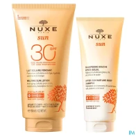 Nuxe sun lait fondant spf30 150ml + shampooing douche apres soleil 100ml offert | Aesiel