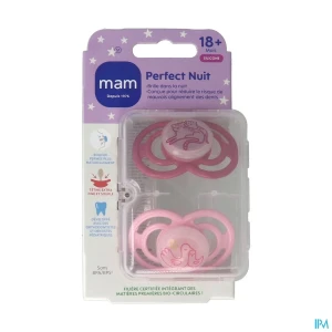 Mam sucette perfect nuit animaux +18m silicone x2 | Aesiel