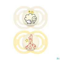 Mam sucette perfect nuit animaux +18m silicone x2 | Aesiel