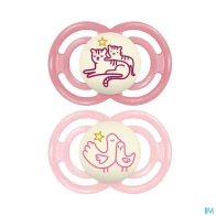 Mam sucette perfect nuit animaux +18m silicone x2 | Aesiel