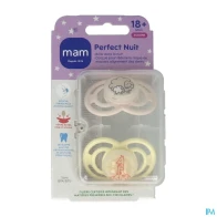 Mam sucette perfect nuit animaux +18m silicone x2 | Aesiel