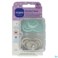 Mam sucette perfect nuit animaux +18m silicone x2 | Aesiel