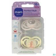 Mam sucette perfect nuit animaux +18m silicone x2 | Aesiel