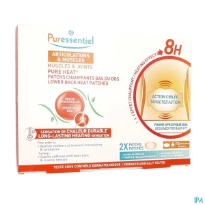 Puressentiel patch chauffant bas du dos pure heat articulations muscles aux 14 huiles essentielle x2 | Aesiel