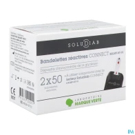 Marque verte soludiab connect bandelette reactive glycemie 100 | Aesiel