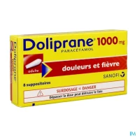Doliprane adulte 1000mg suppositoire 8 | Aesiel