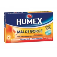 Humex mal gorge lidocaine menthe pastille 24