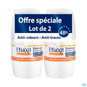 Cooper etiaxil deodorant douceur 48h roll on 50ml x2 | Aesiel