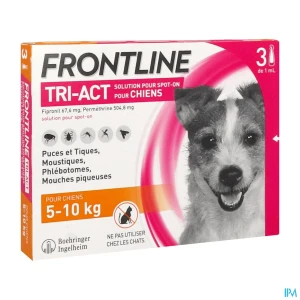 Frontline tri act spot on chien 5/10kg s solution x3 | Aesiel