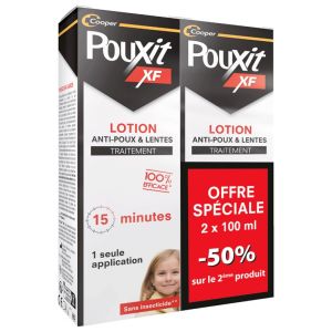 Cooper pouxit xf extra fort lotion antipoux 100ml x2 -50%