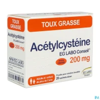 Acetylcysteine eg 200mg poudre pour solution buvable sachet 20 | Aesiel