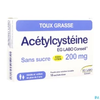 Acetylcysteine eg labo conseil 200mg sans sucre poudre 18 | Aesiel
