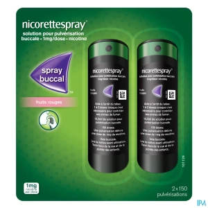 Nicorettespray fruits rouges 1mg/dose solution pour pulverisation buccale 13ml2 x2 | Aesiel